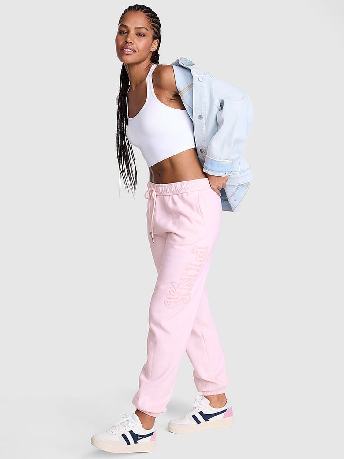 pink Pink Ivy Fleece Campus Sweatpants Pink Tulip Spring 1 of 3 