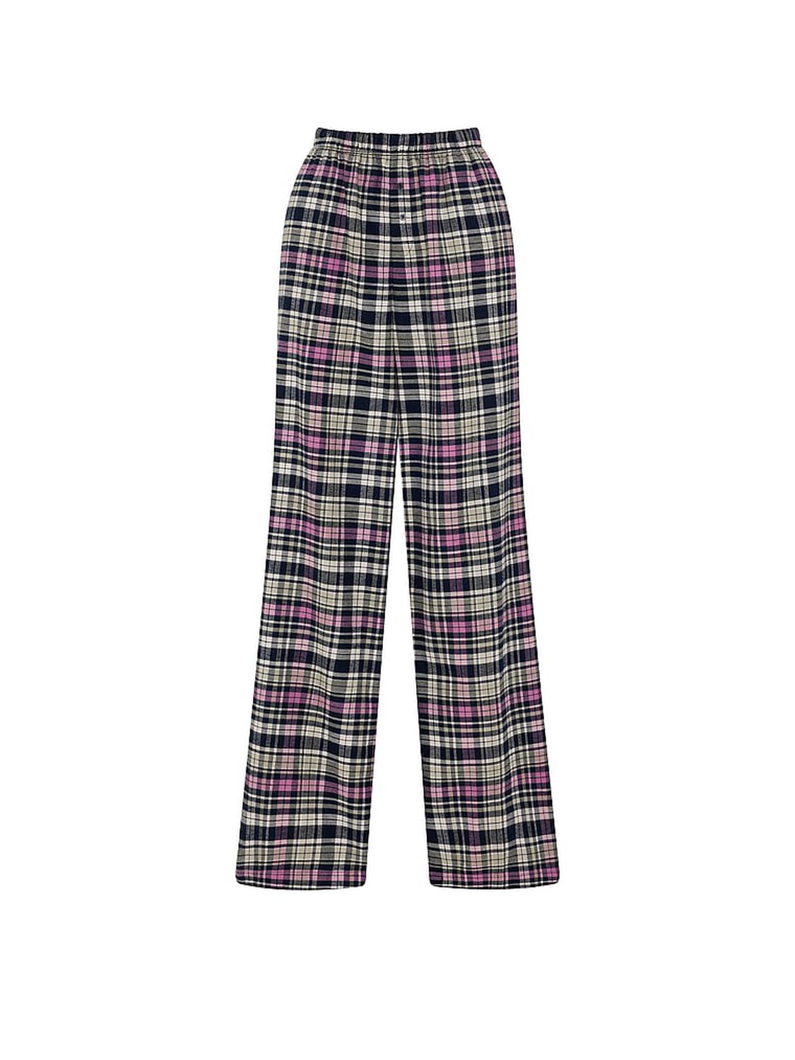 vs Pink 100% Cotton Favorite Flannel Pajama Pants Woodland Green Plaid 3 of 4 