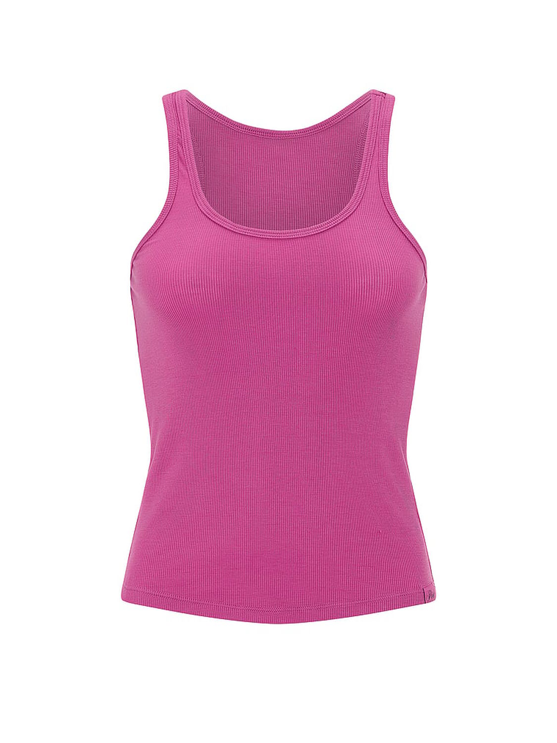 pink Pink Relaxed Rib Boyfriend Tank Top Pink Fire 3 of 3 