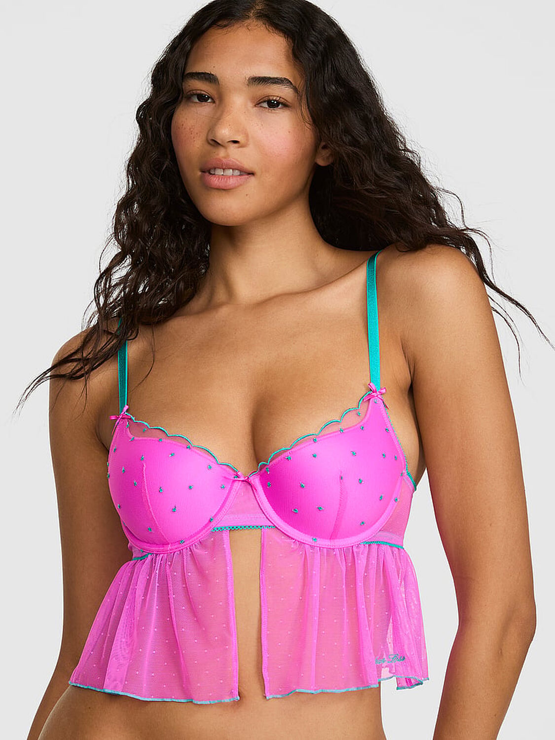 vs Pink PINK Wink&trade; Lightly Lined Scoop Corset Top Pink Berry 1 of 3 