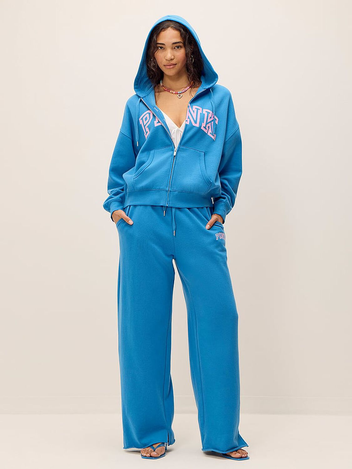 vs Pink Campus Fleece&trade; Full-Zip Hoodie Varsity Blue 4 of 4 
