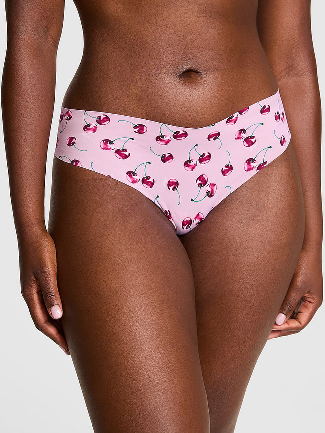 pink Pink No-Show Thong Panty Hushed Lilac Cherry 1 of 3 