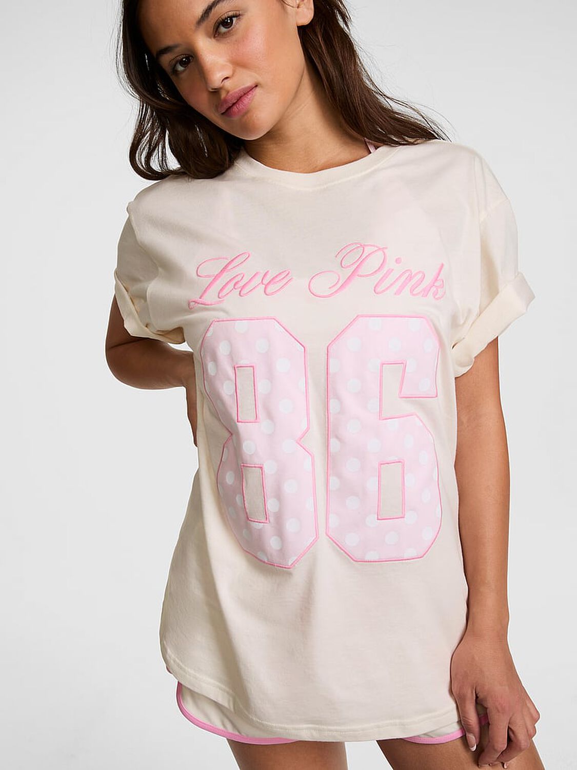 pink Pink Campus Cotton&trade; Tee Cozy White 1 of 4 