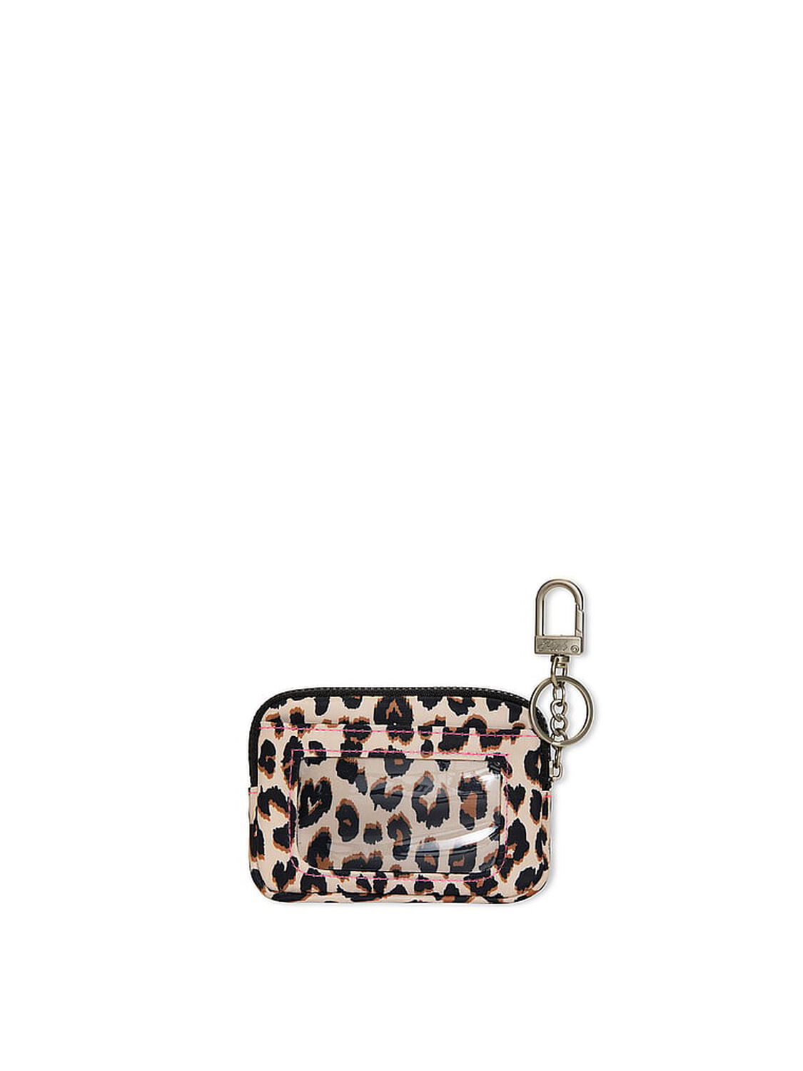 vs Pink Zip Card Holder Keychain Leopard 2 of 2 