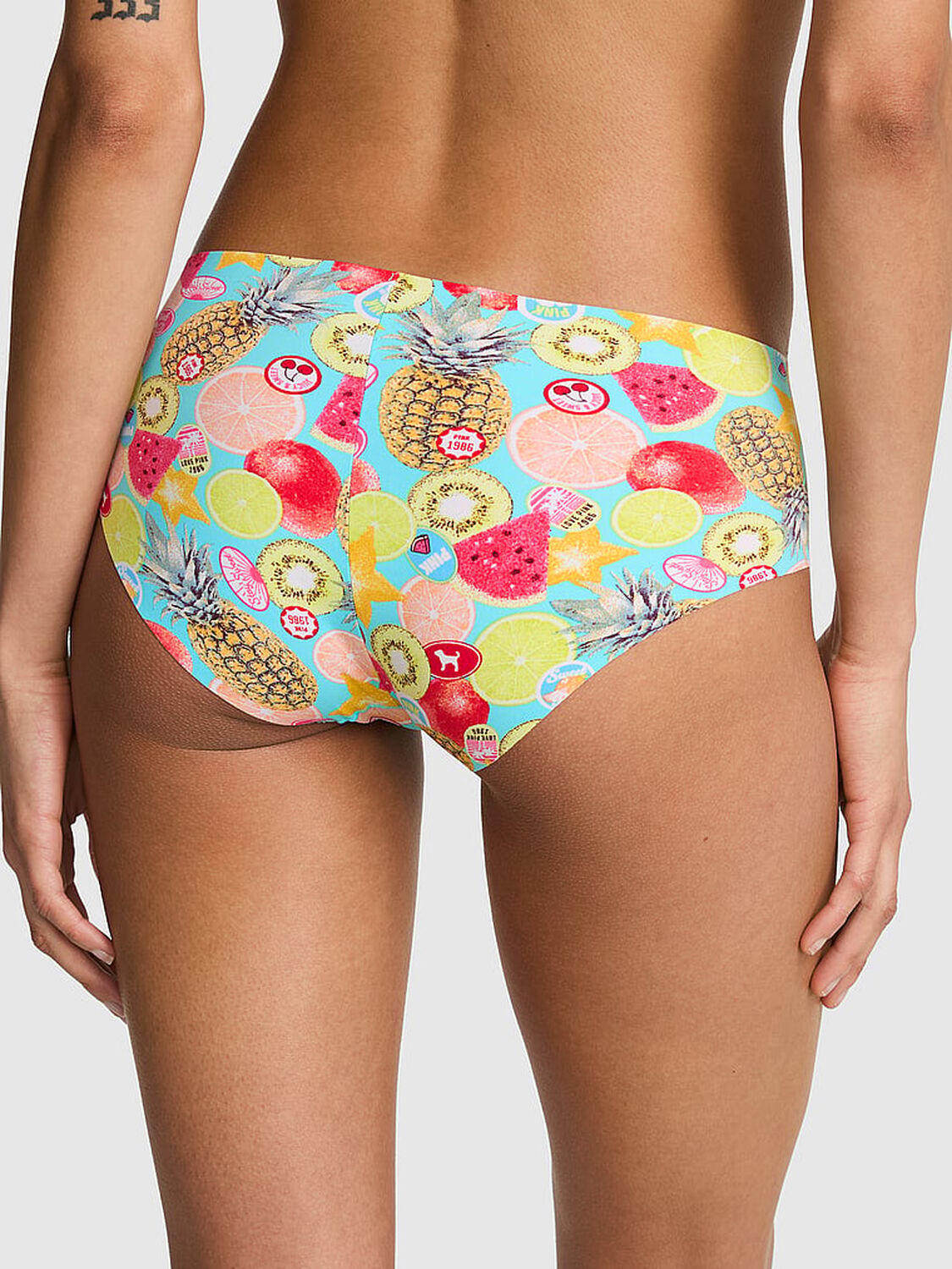 pink Pink No-Show Hiphugger Panty Aqua Chill Fruit Print 2 of 3 