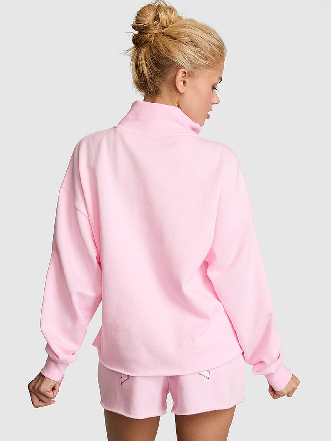 pink Pink Campus Fleece&trade; Quarter-Zip Straight-Cut Sweatshirt 2 of 2 