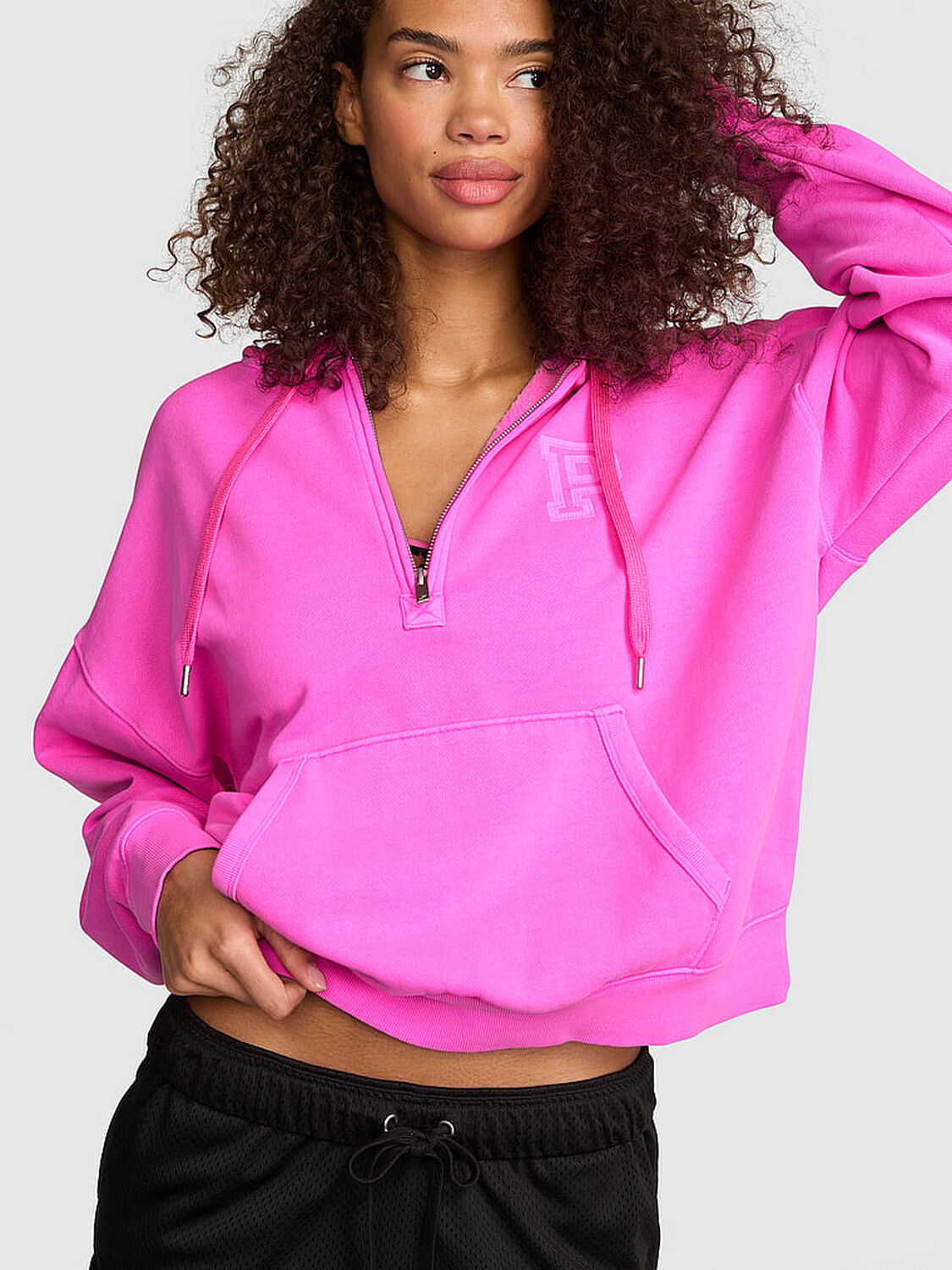 pink Pink Campus Fleece&trade; Half-Zip Hoodie Pink Berry 1 of 3 