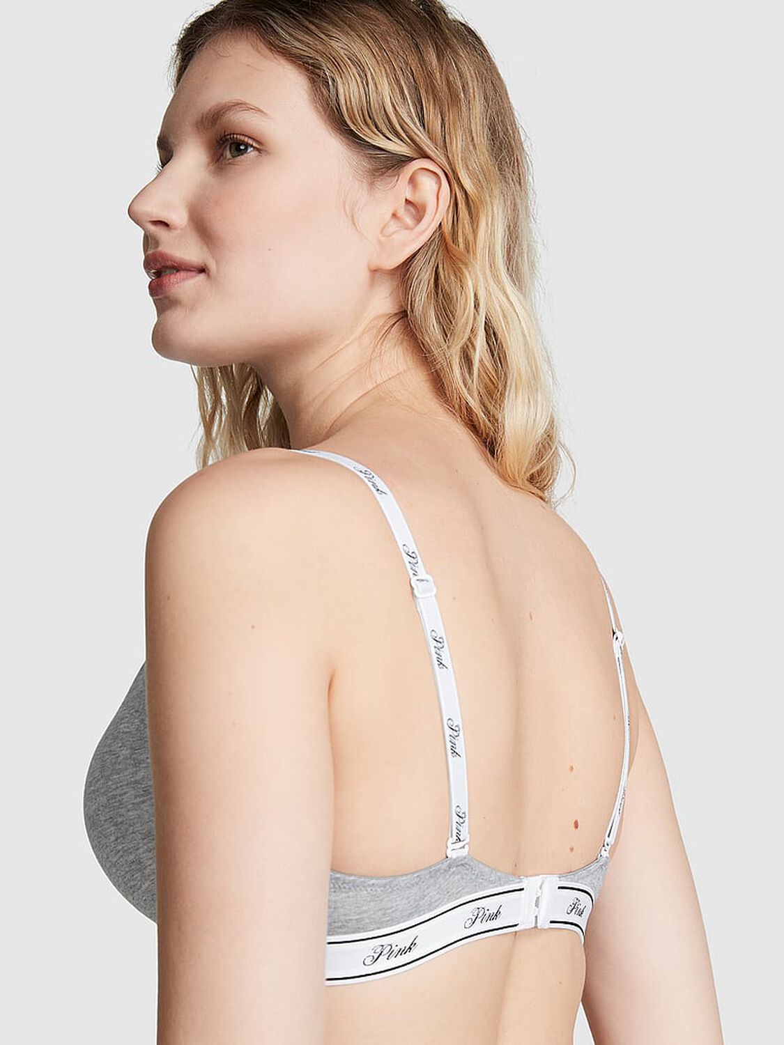 pink Pink Wear Everywhere&trade; Push-Up Bra Medium Heather Grey 2 of 3 