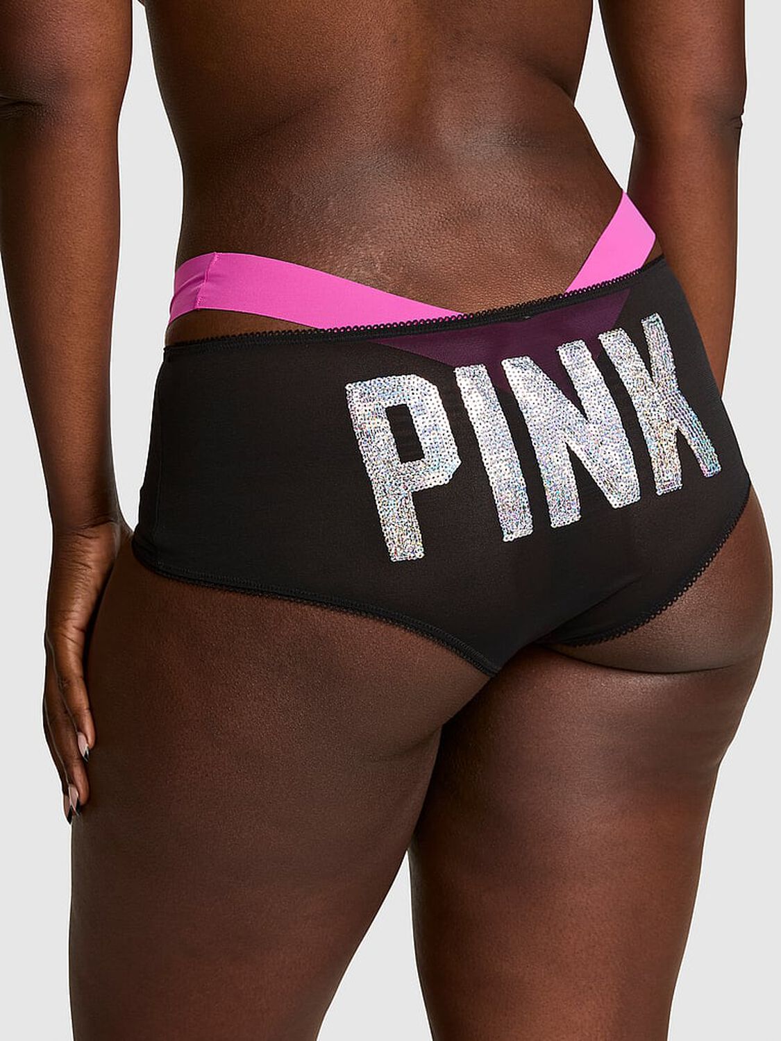 vs Pink PINK Wink&trade; Double-Up Cheeky Panty Black 2 of 3 