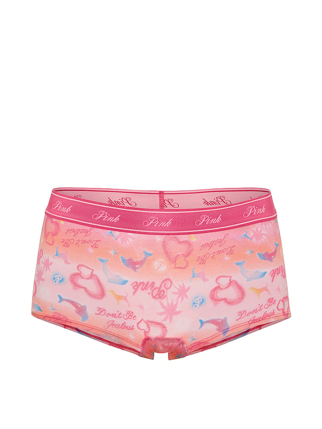 pink Pink Logo Cotton Boyshort Panty Love Me Pink Airbrush Print 3 of 3 