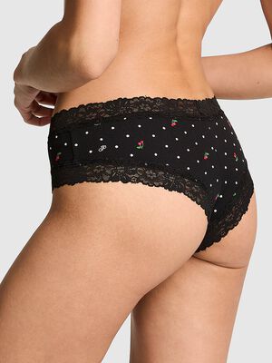 PINK Wink&trade; Lace-Trim Cotton Cheeky Panty