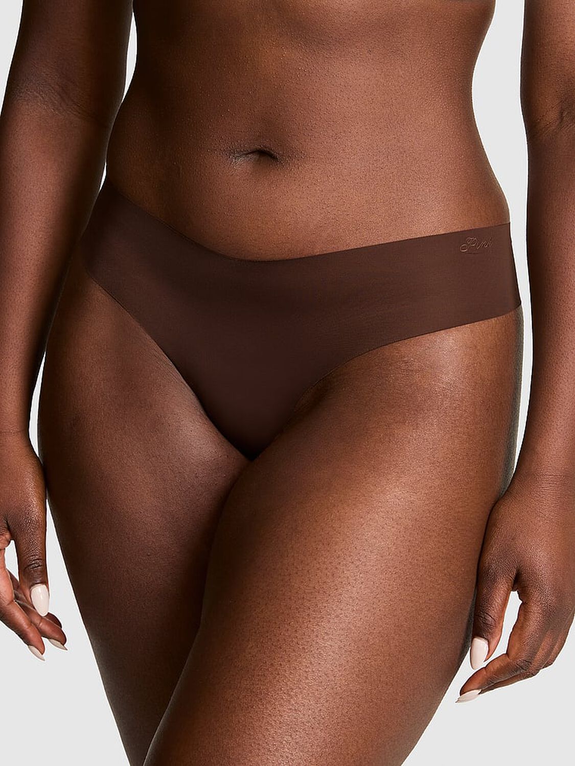 pink Pink No-Show Thong Panty Ganache 1 of 3 