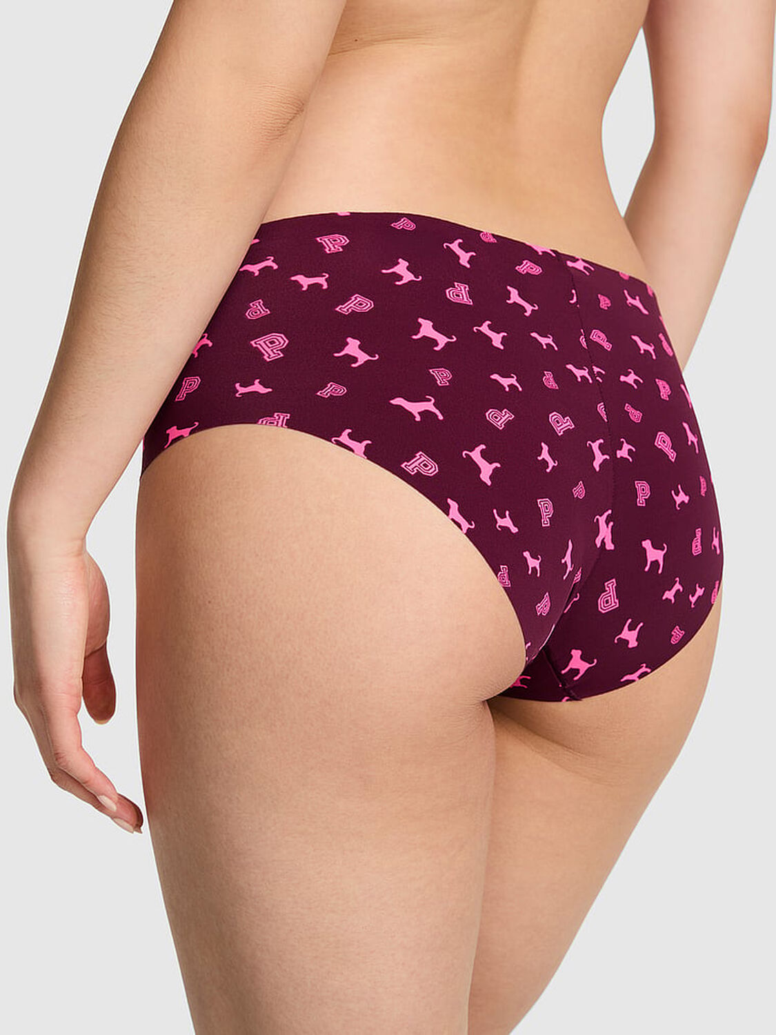pink Pink No-Show Hiphugger Panty Wild Rose Logo Dog 2 of 3 