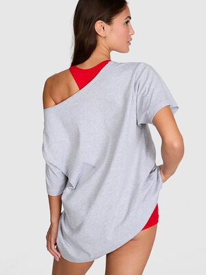 Campus Cotton&trade; Off-The-Shoulder Tee