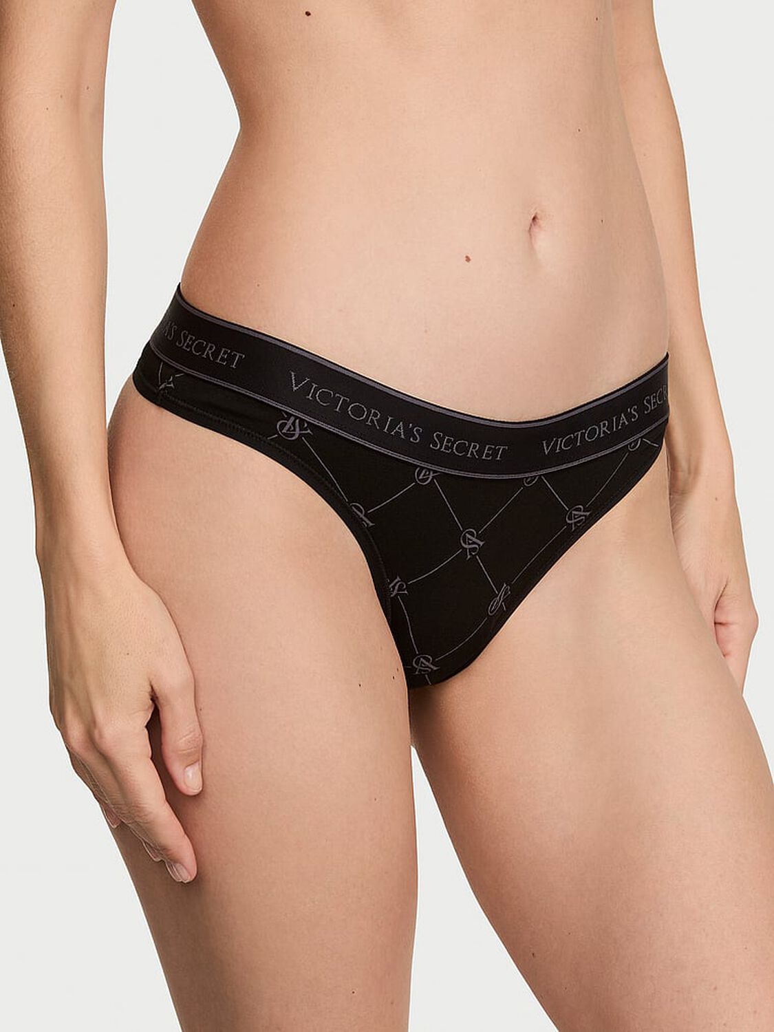 vs Cotton Logo Cotton Thong Panty Diamond Vs Lockup 1 of 2 