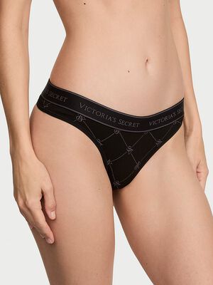 Logo Cotton Thong Panty