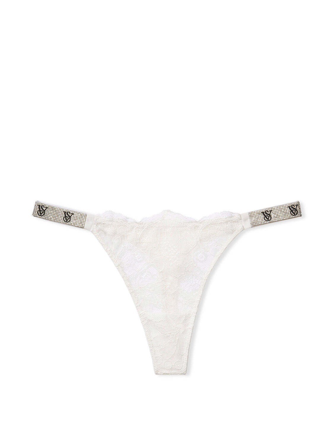 vs Very Sexy Shine Strap Lace Thong Panty Coconut White72y 34y5 3 of 7 