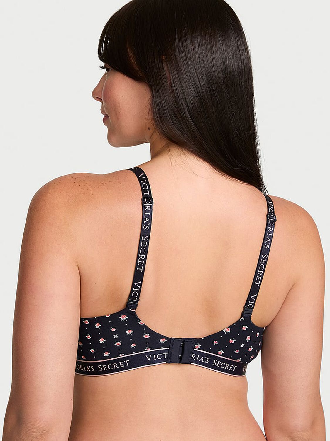 vs The T-Shirt Cotton Lightly Lined Wireless Bra Blue Floral 2 of 3 