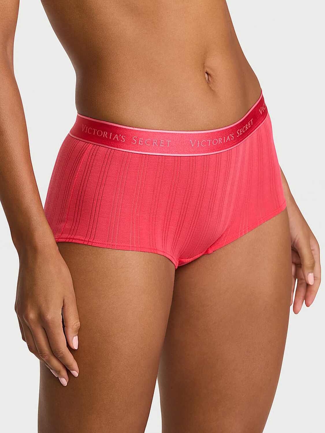 vs Cotton SoSoft&trade; Modal Ultra-Fine Logo Boyshort Panty Wild Watermelon 1 of 2 