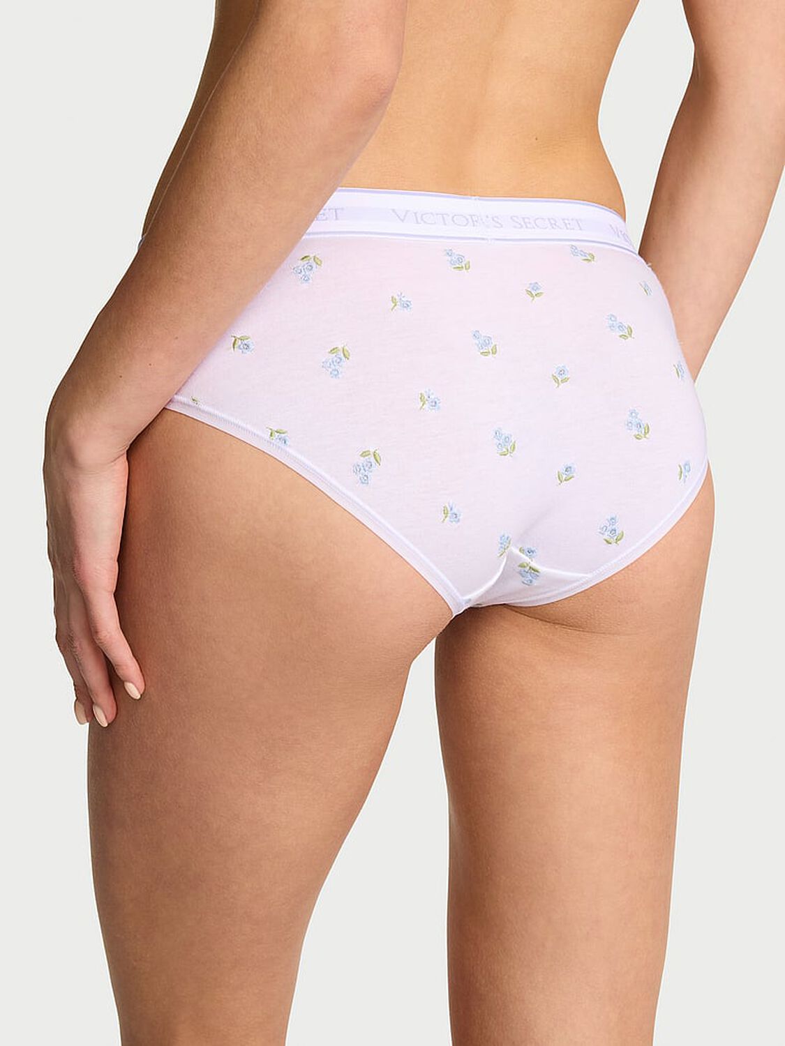 vs Cotton Logo Cotton Embroidered Hiphugger Panty White 2 of 3 