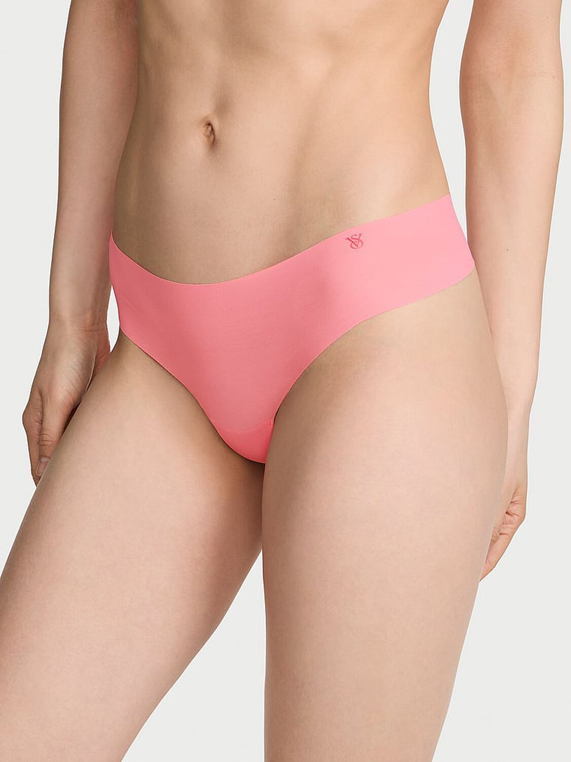 vs No-Show No-Show Mesh Thong Panty Pink Cocktail 1 of 3 
