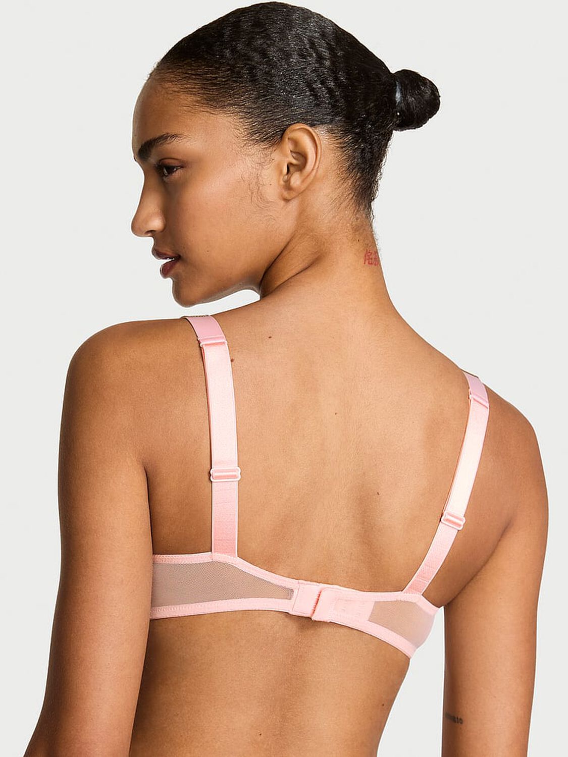 vs Very Sexy Shine Strap Rose Lace Lightly Lined Low-Cut Demi Bra Angel Pink 2 of 2 