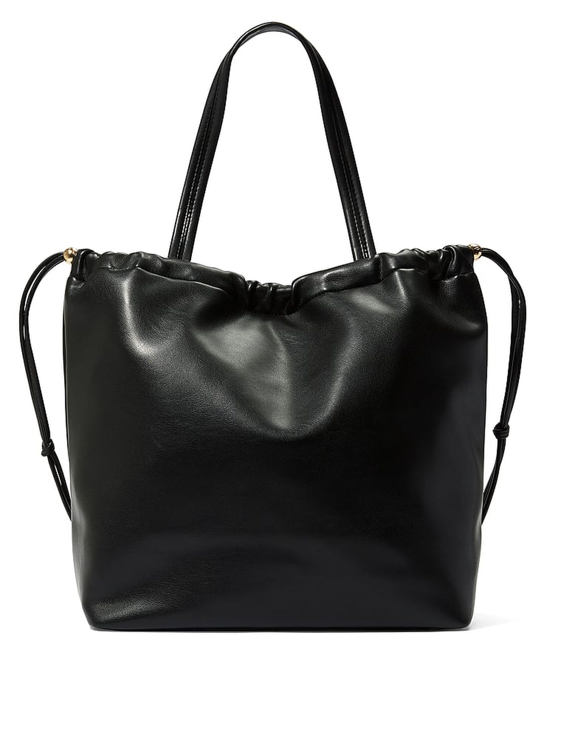 vs Victoria's Secret Luxe Cinched Carryall Tote Black Nappa 2 of 2 