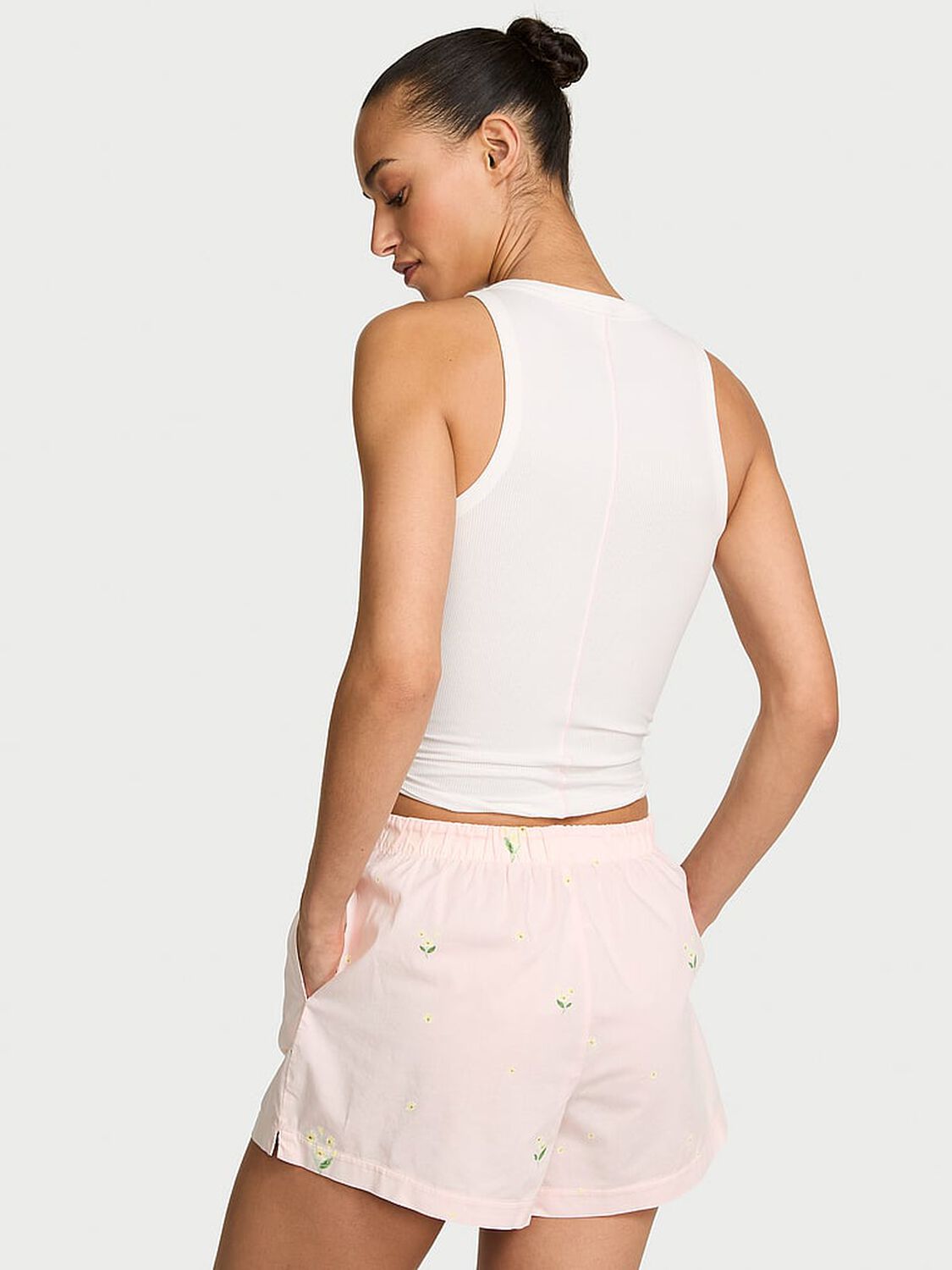 vs Victoria's Secret Mix & Match Sleep Perfect Ribbed Tank Top Angel Pink 2 of 4 