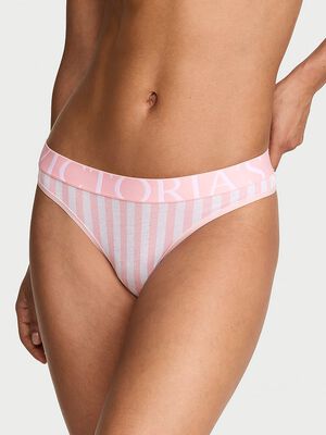 Exploded Logo Cotton Thong Panty