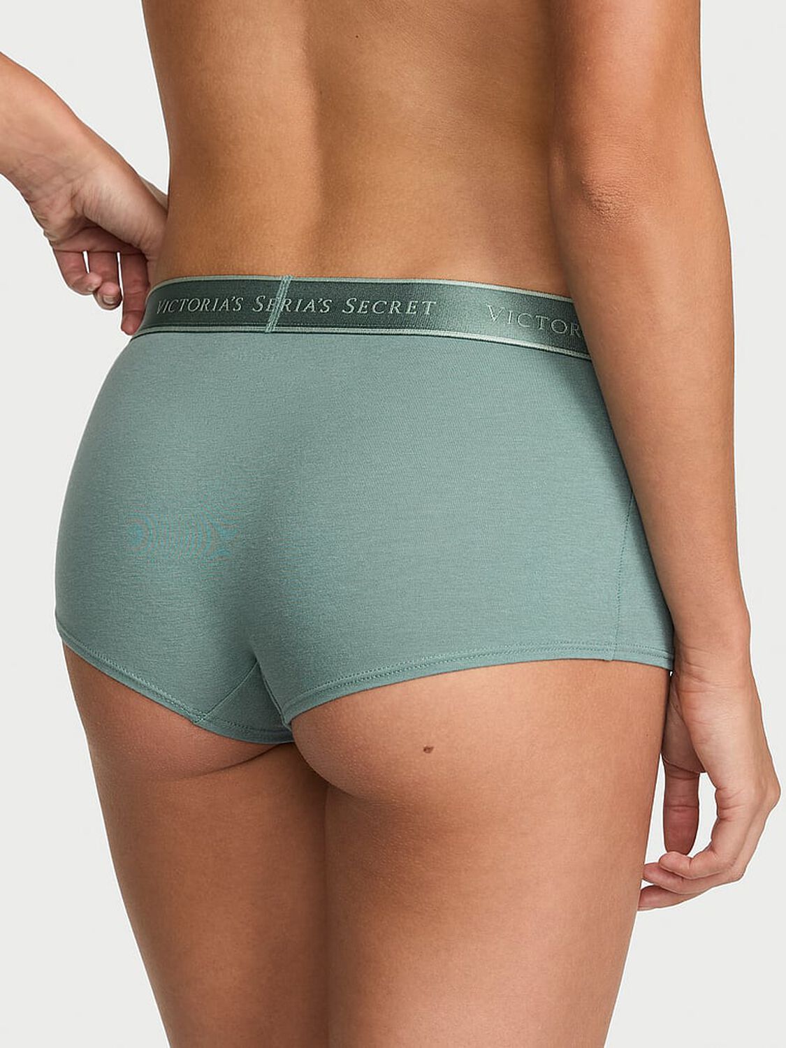 vs Cotton Logo Cotton Boyshort Panty Arctic Green 2 of 3 