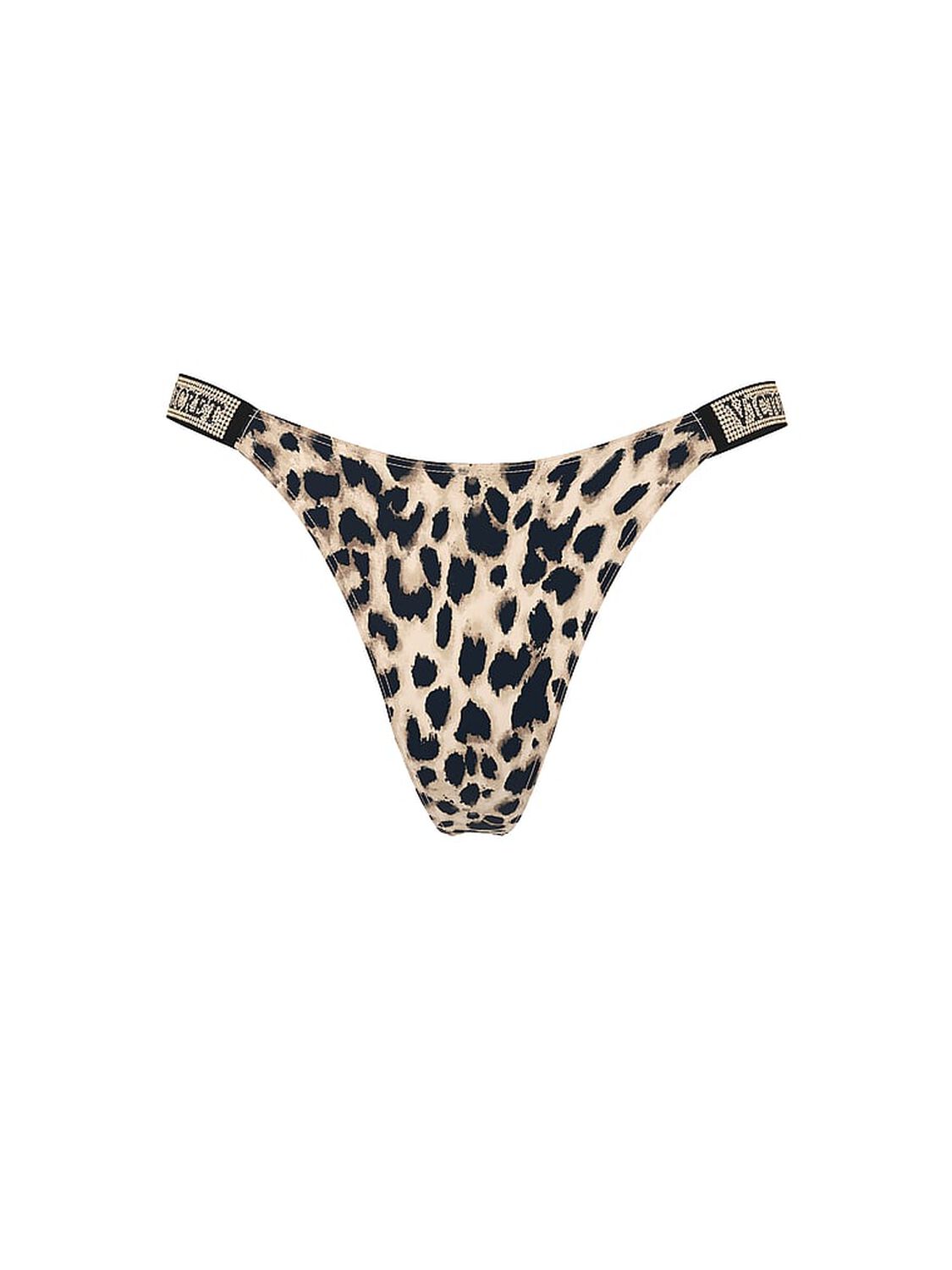vs Very Sexy Logo Shine Strap Thong Panty Leopard 1 of 3 