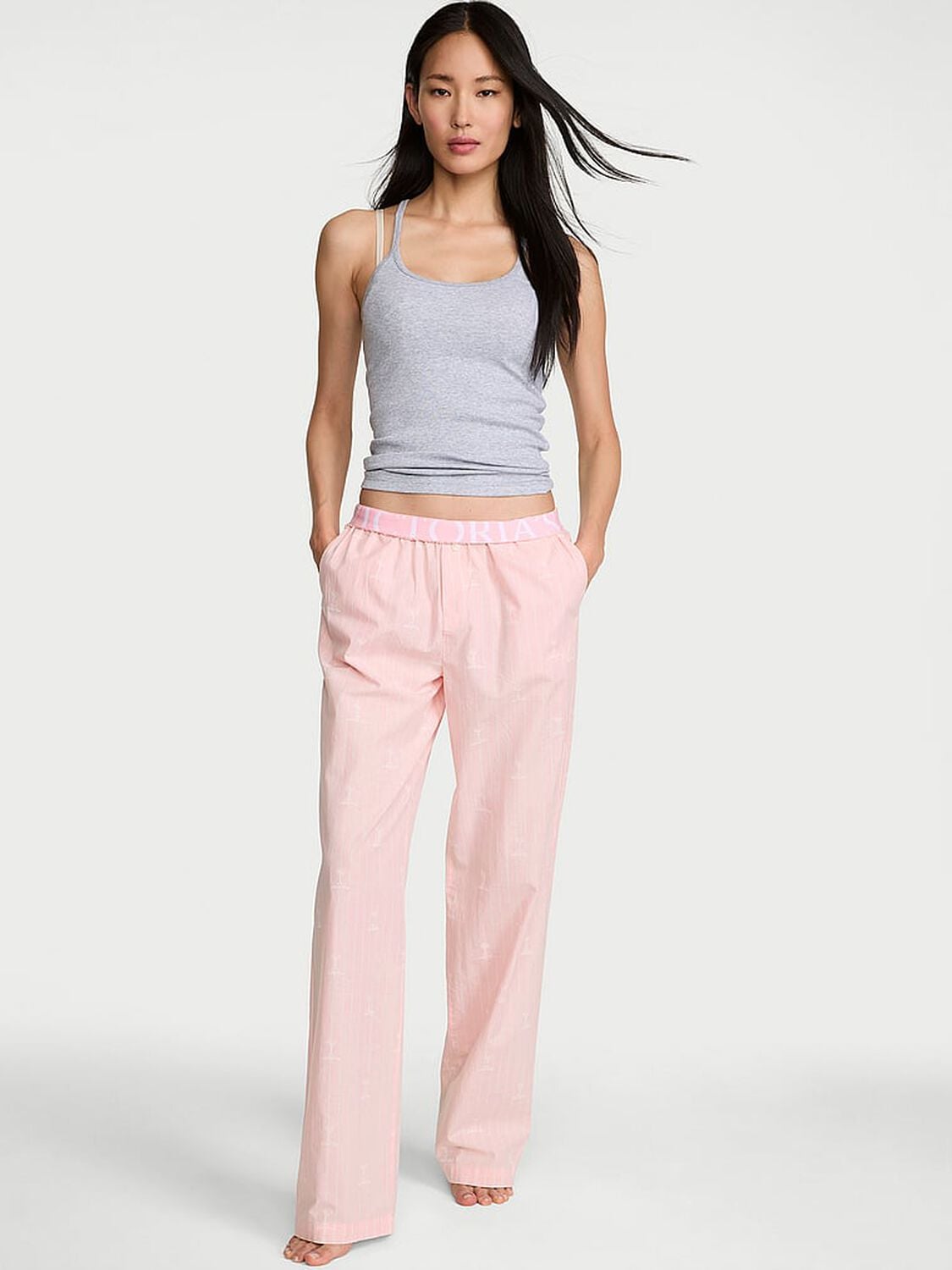 vs Victoria's Secret Mix & Match Sleep Heritage Cotton Pajama Pants Pink Martini Stripes 1 of 3 