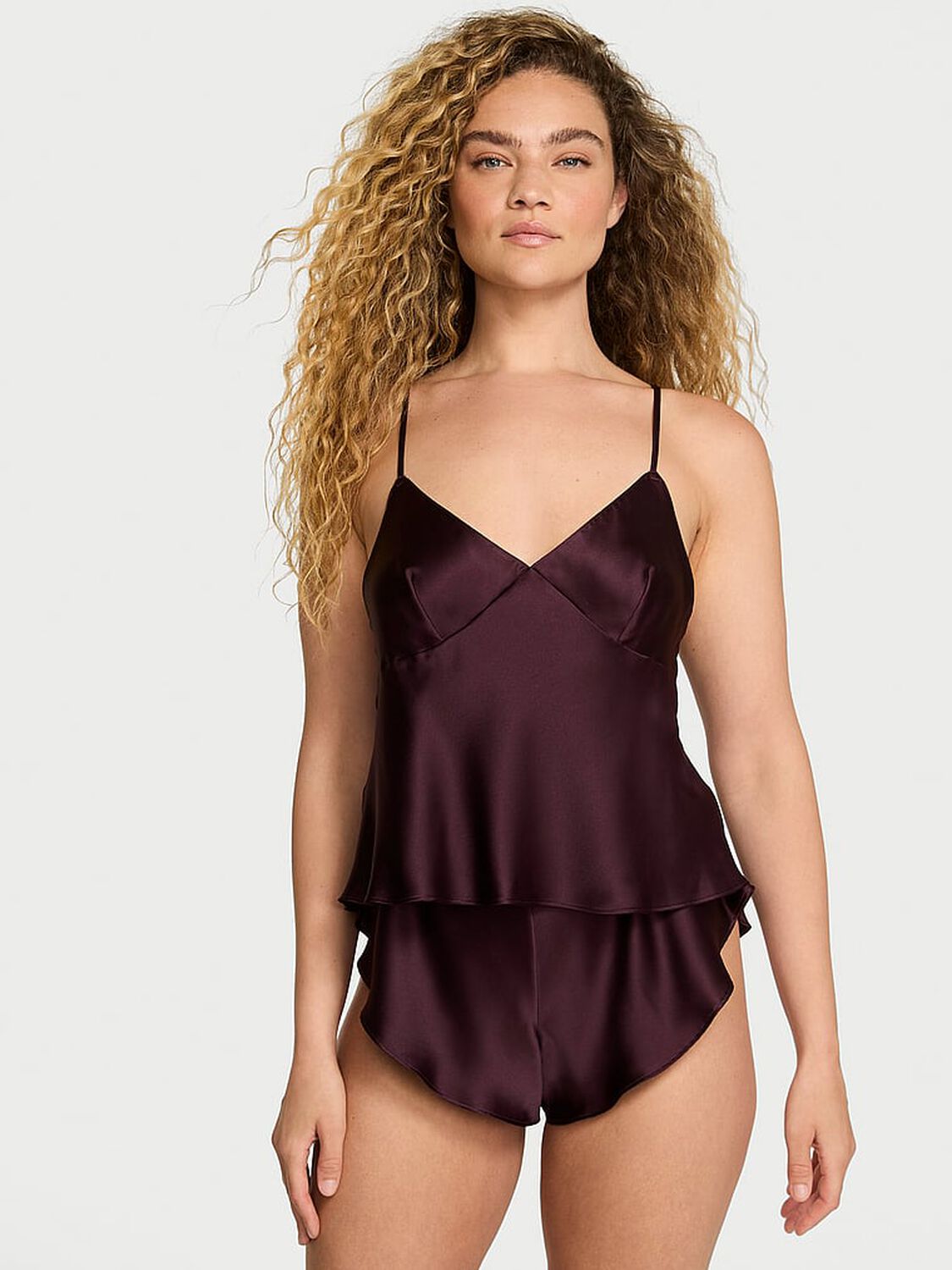 vs Victoria's Secret Satin Open-Back Cami & Shorts Set 1 of 3 