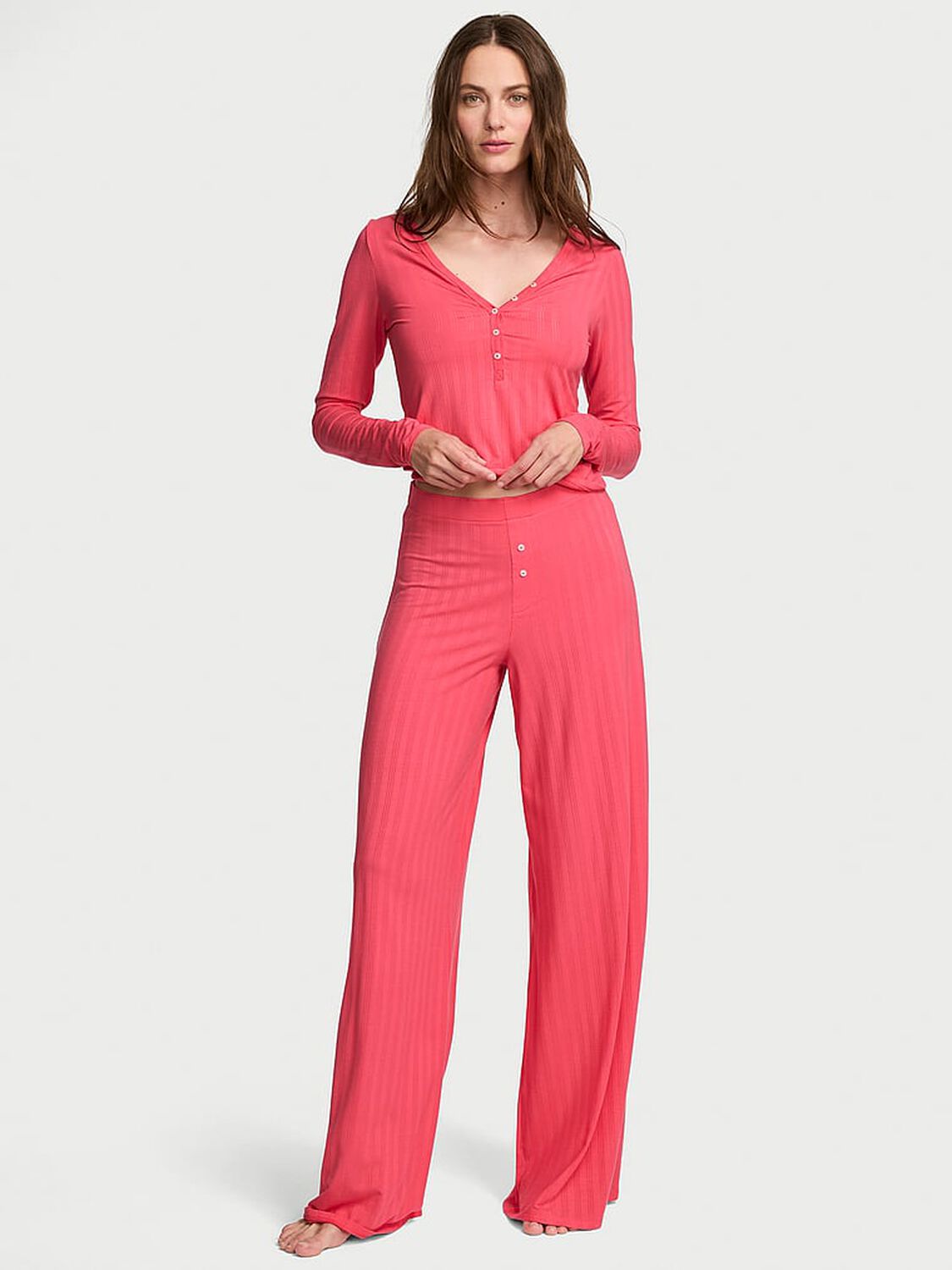vs Victoria's Secret SoSoft&trade; Modal Ultra-Fine Henley Top & Pant Set 1 of 3 