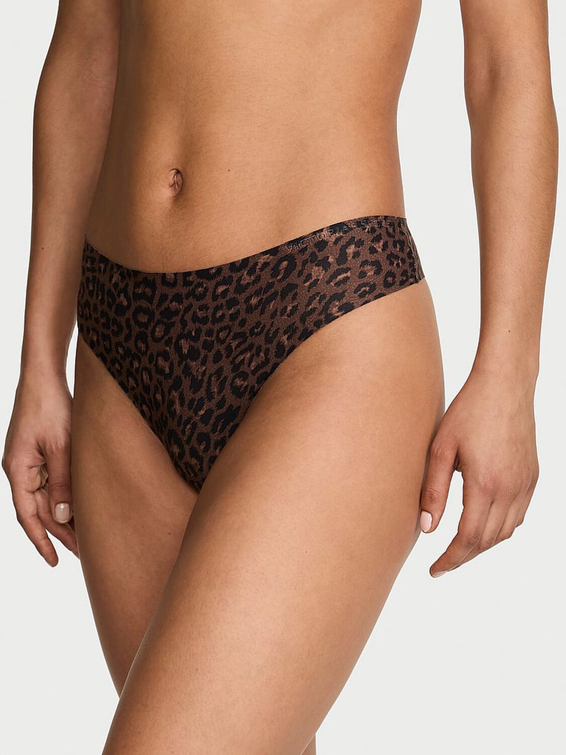 vs Body By Victoria Body by Victoria Flex Mid-Rise Thong Panty Ganache Leopard 2 of 4 