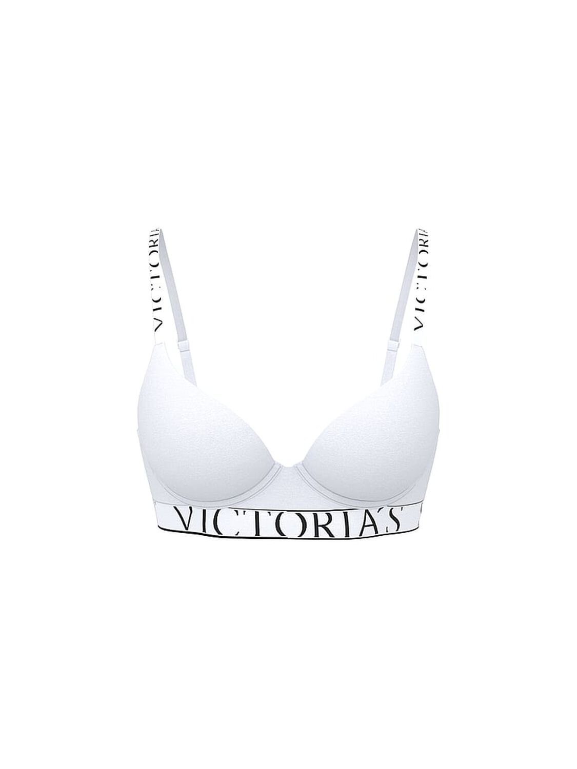 vs The T-Shirt Cotton Exploded Logo Lightly Lined Demi Bra Vs White 3 of 3 