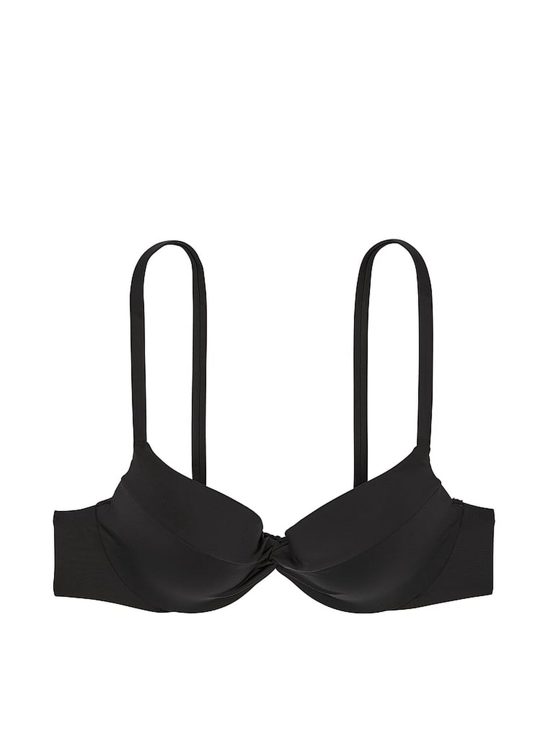 vs Victoria's Secret Swim Essential Twist Push-Up Bikini Top Pure Black 3 of 4 