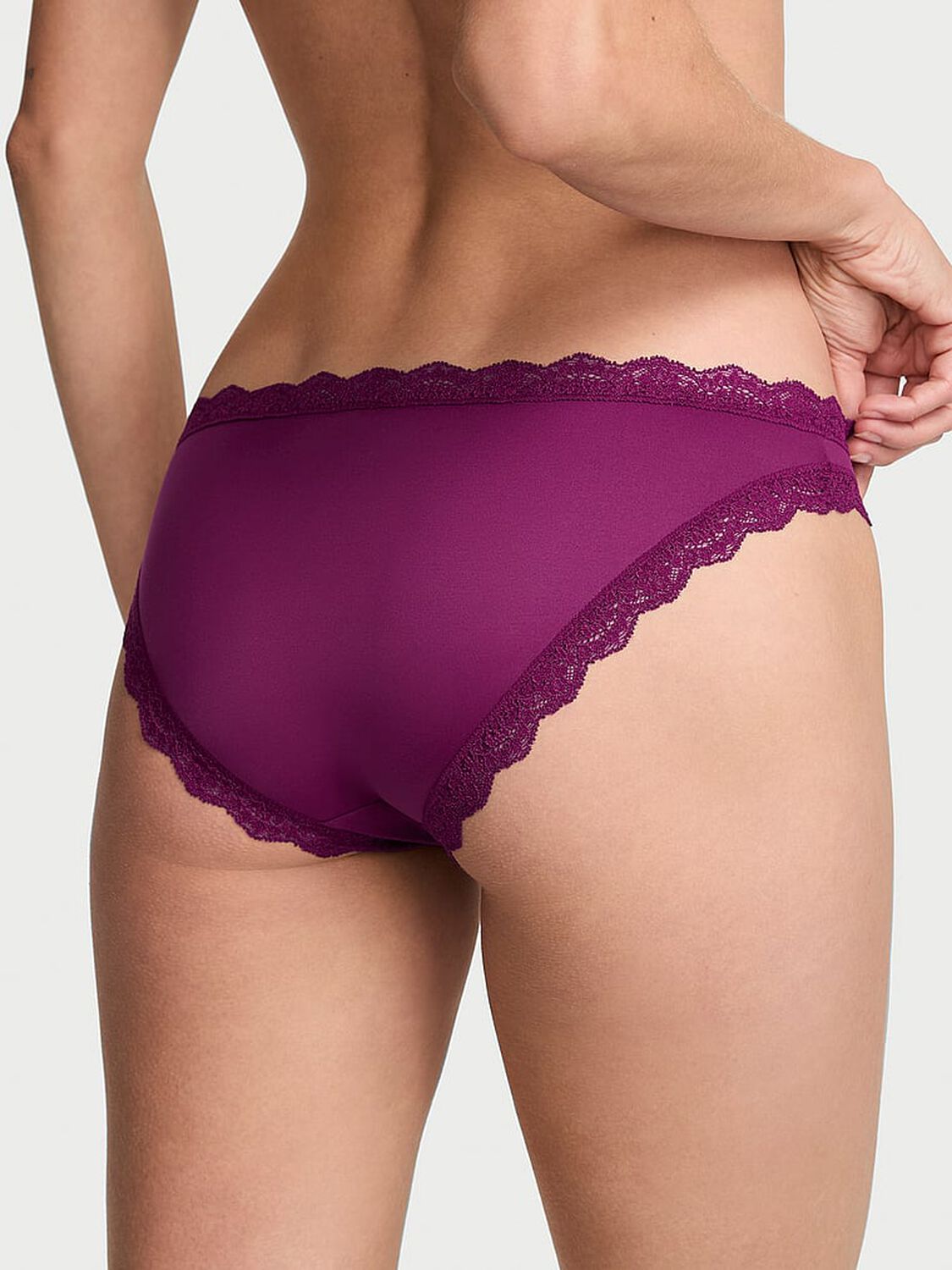 vs Dream Angels Lace-Trim Bikini Panty Rhubarb 2 of 3 