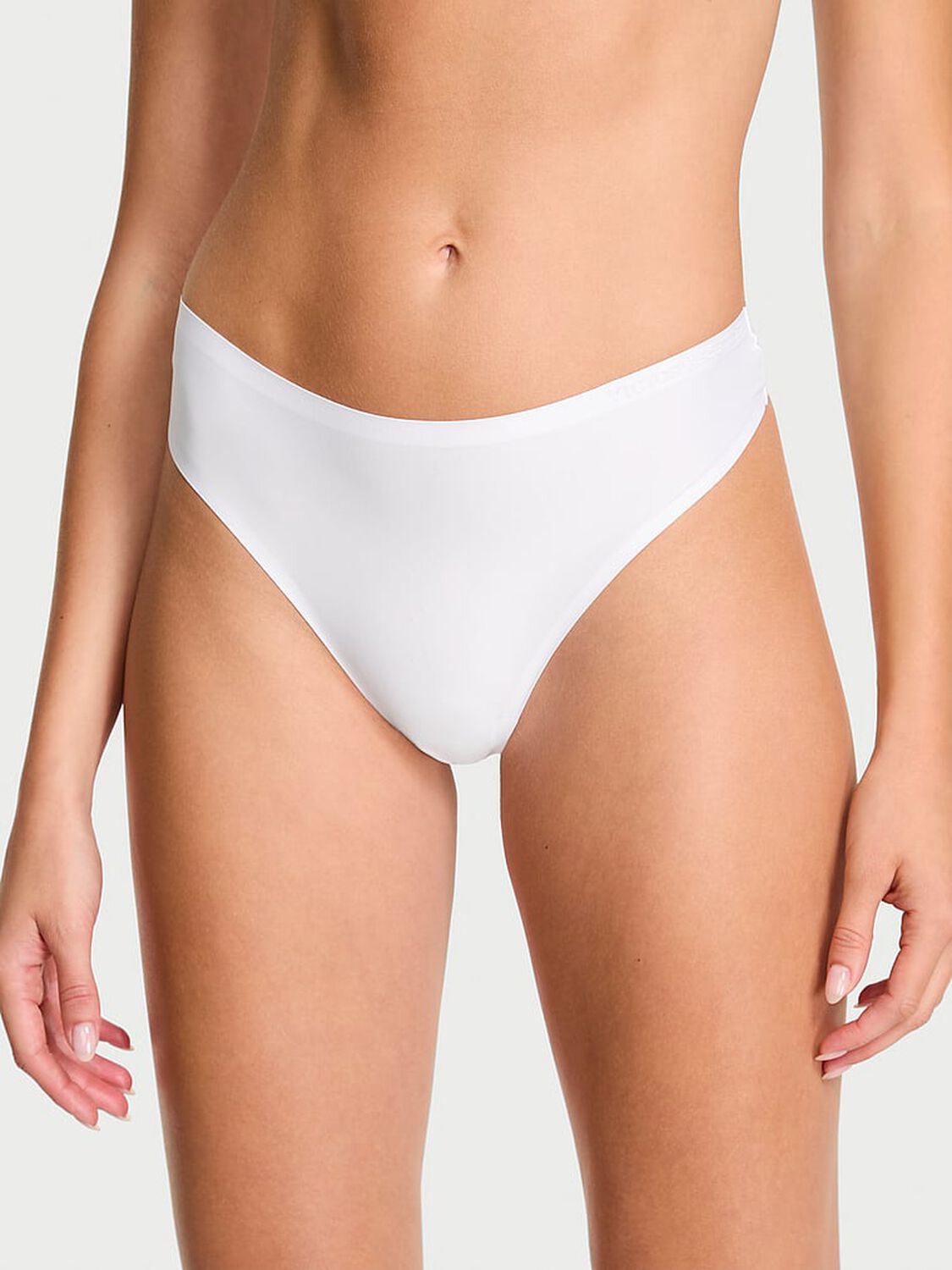 vs Body By Victoria Body by Victoria Flex Mid-Rise Thong Panty Vs White 1 of 3 