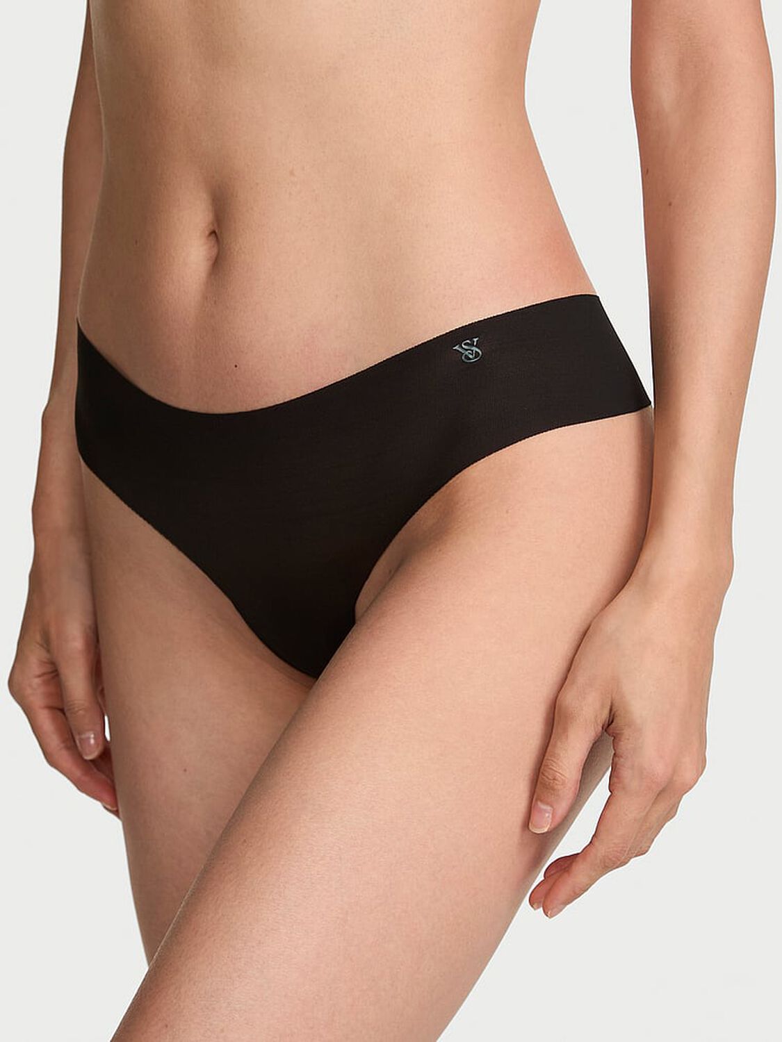 vs No-Show No-Show Mesh Thong Panty Black 1 of 3 