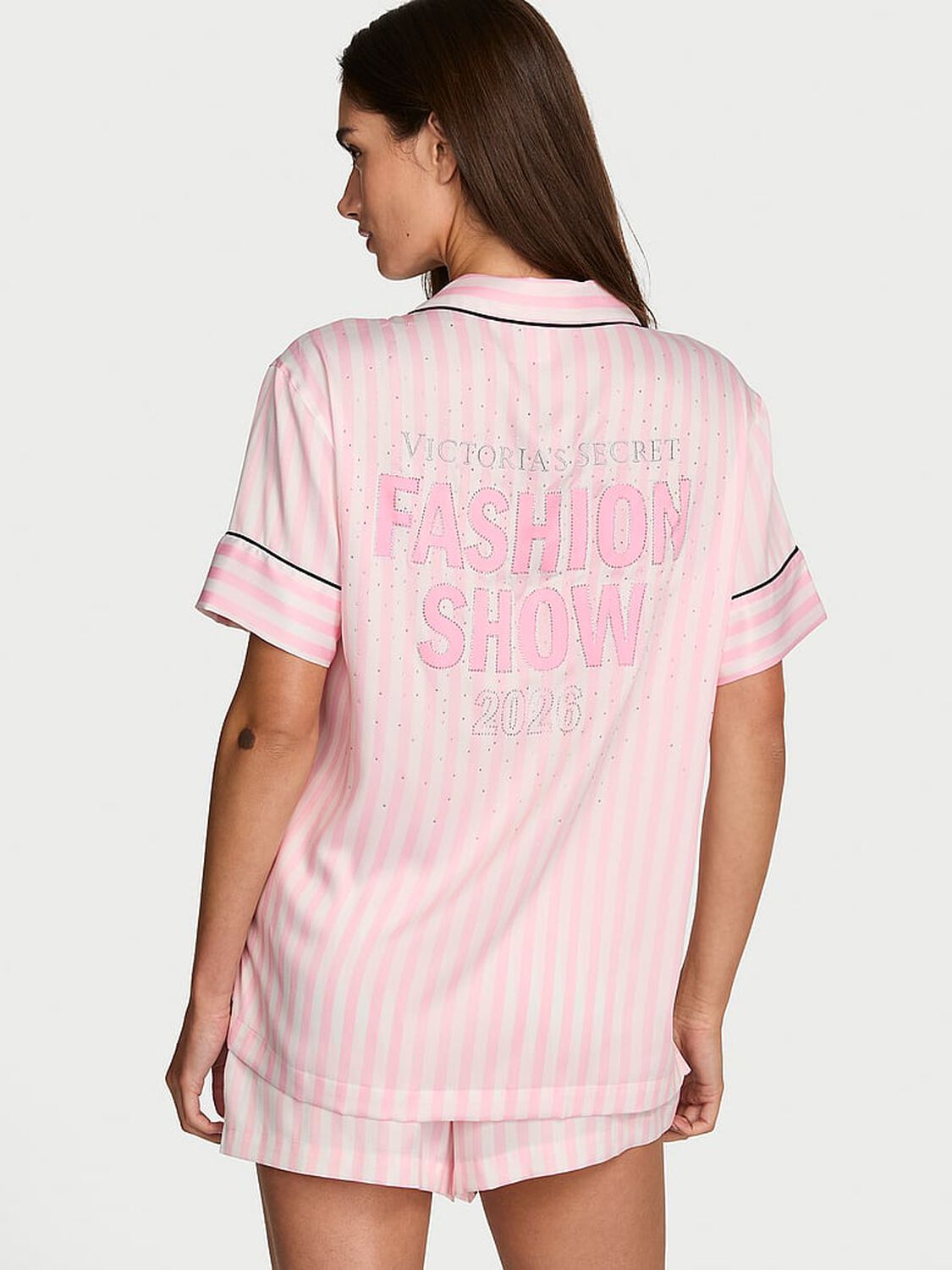 vs Victoria's Secret VSFS '26 Signature Satin Short Pajama Set Iconic Stripe 3 of 4 