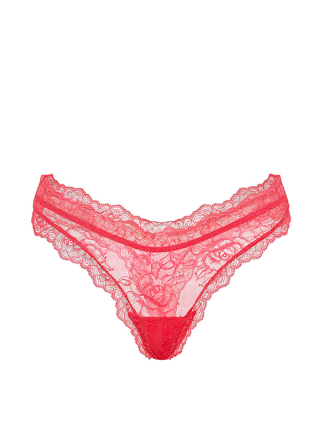 vs Very Sexy Rose Lace High-Leg Thong Panty Hot Coral 3 of 3 