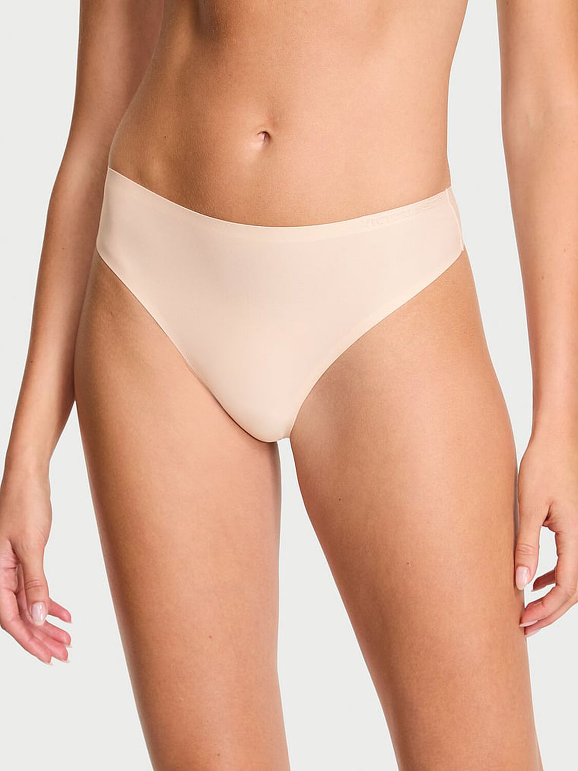 vs Body By Victoria Body by Victoria Flex Mid-Rise Thong Panty Marzipan 1 of 1 