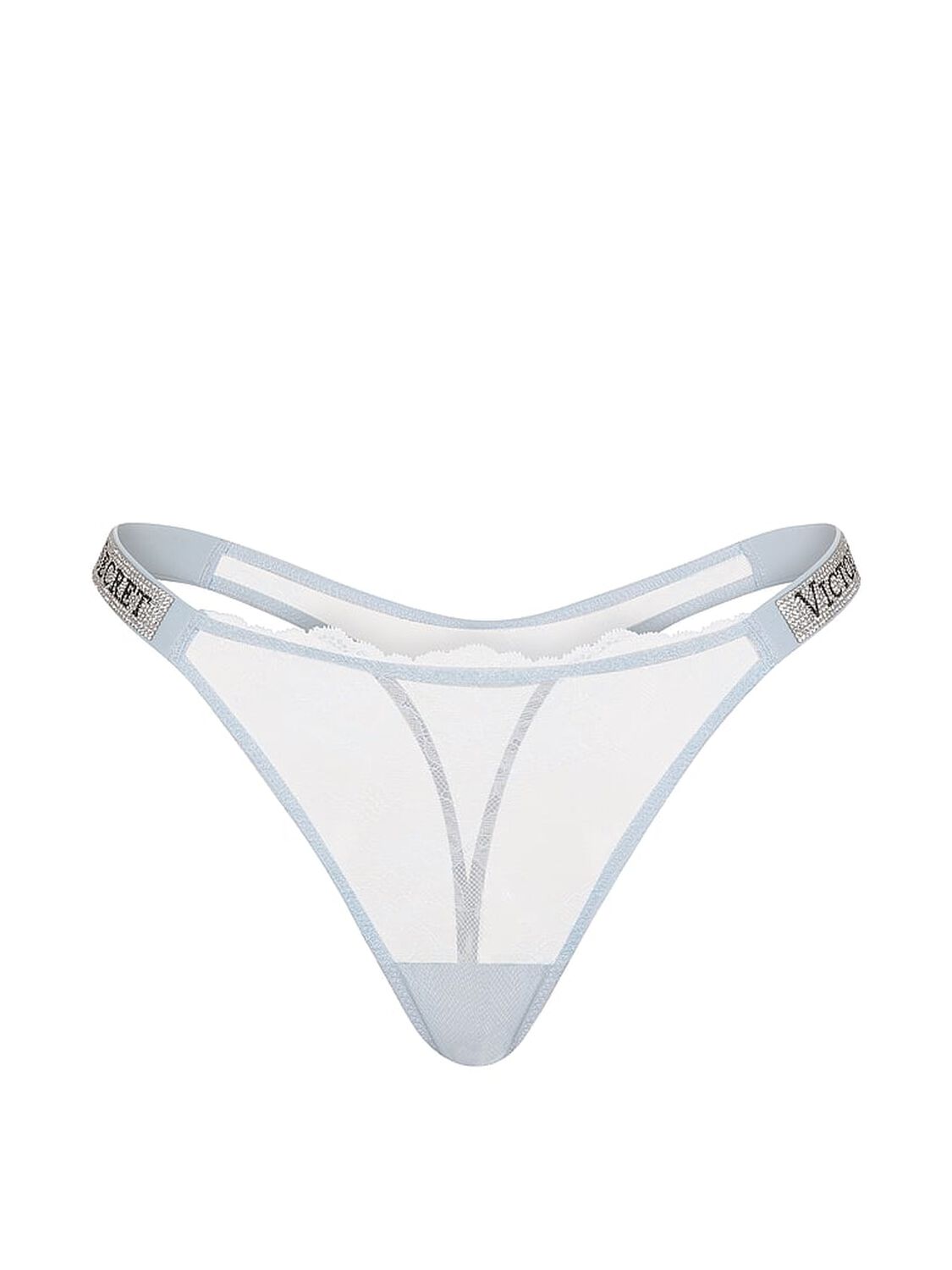 vs Very Sexy Shine Strap Lace Thong Panty Linen Blue 3 of 3 