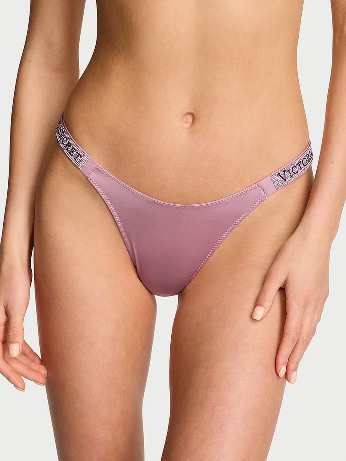 vs Very Sexy Shine Strap Thong Panty Dusk Rose 1 of 4 