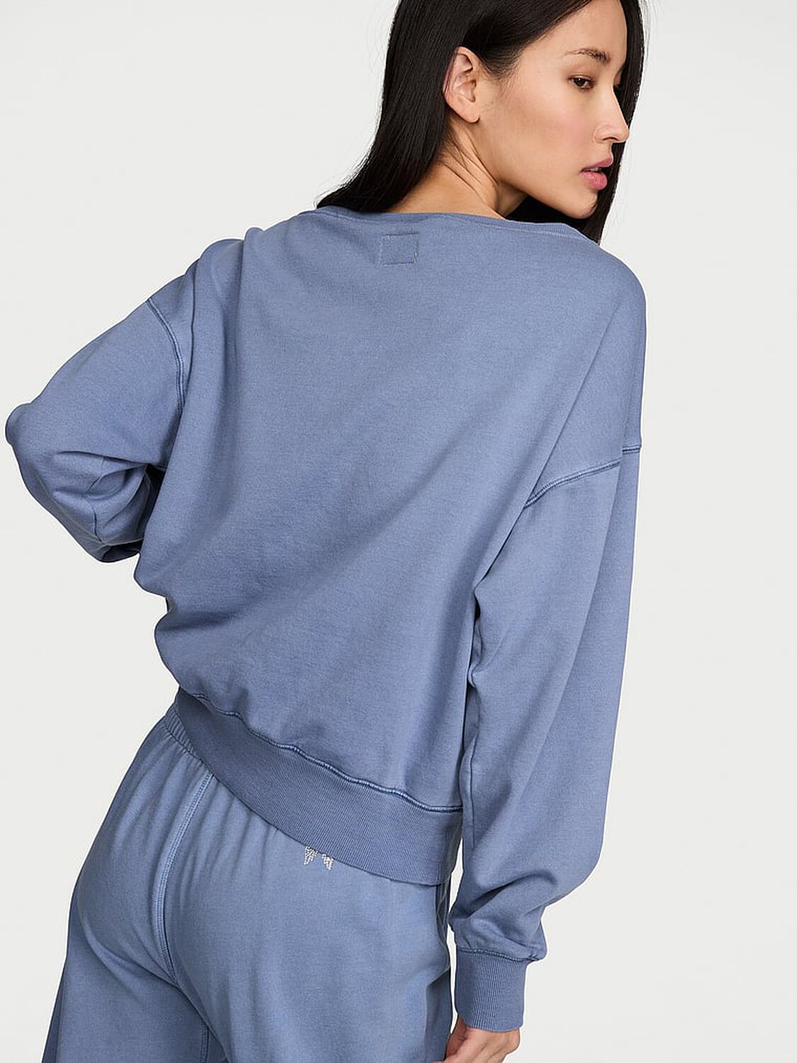 vs Angel Essentials Off-Duty Terry Boatneck Sweatshirt Moonlight Blue 2 of 3 