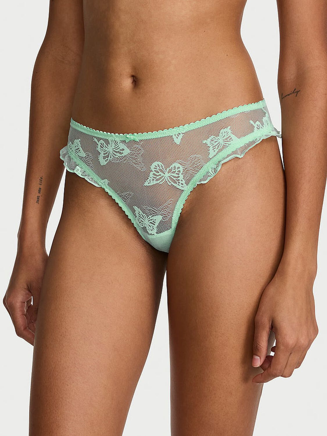 vs The Lacie Butterfly Mesh Flutter Thong Panty Spring Mint 1 of 3 
