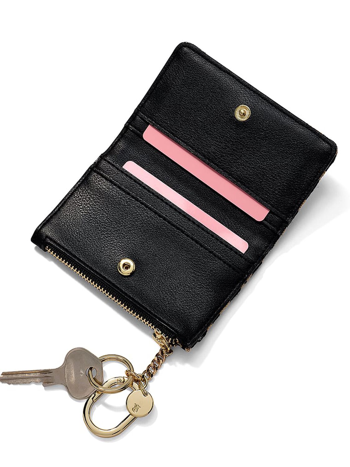 vs Victoria's Secret Foldover Card Case Keychain Black 2 of 2 