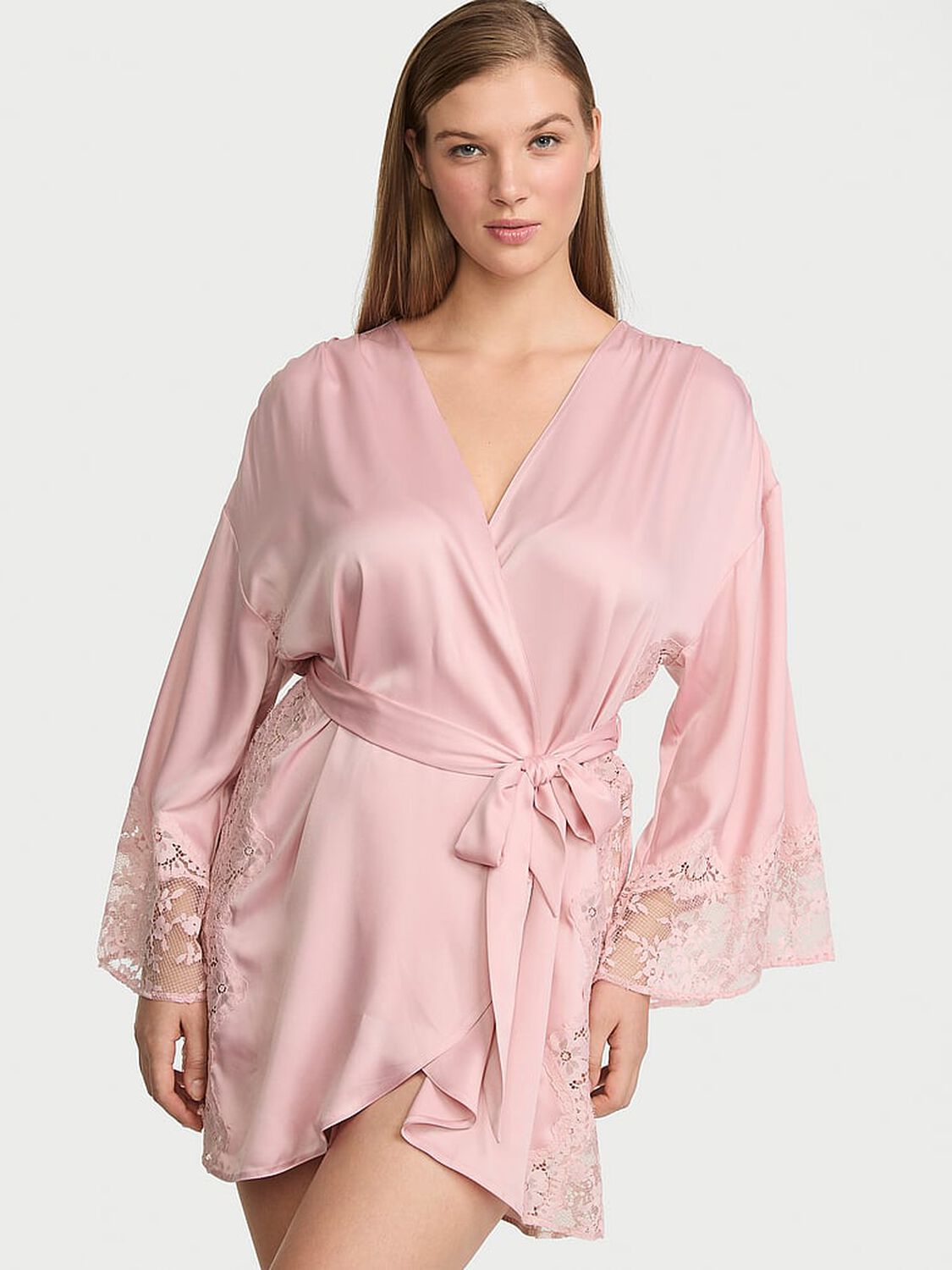 vs Dream Angels Victoria's Secret Dream Satin & Lace Trim Robe 1 of 2 