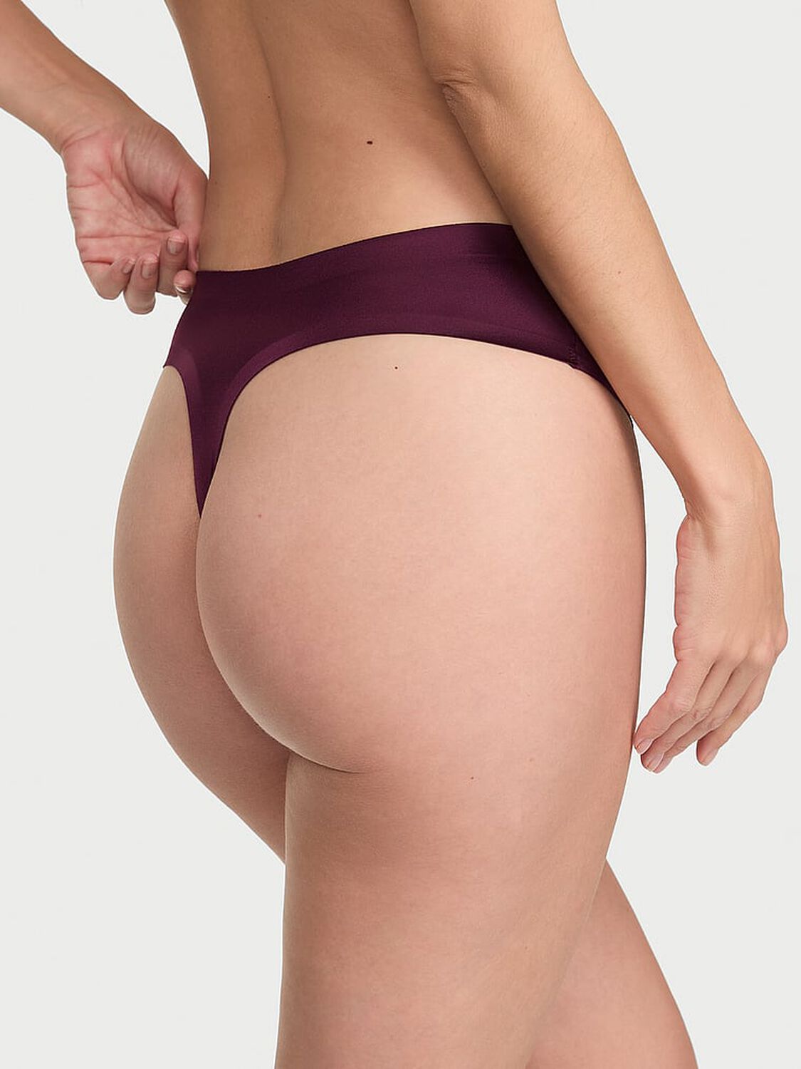 vs No-Show No-Show High-Shine Mid-Rise Thong Panty 2 of 2 